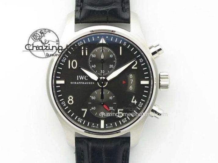 MIROTIME 0419 SportInspired Portofino IW458101 RG MK 1:1 Best Edition Gray Dial On Brown Leather Strap MIYOTA 7165